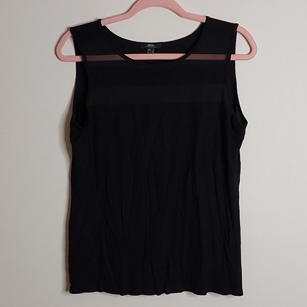 Mexx peekaboo detail black shirt sz. L